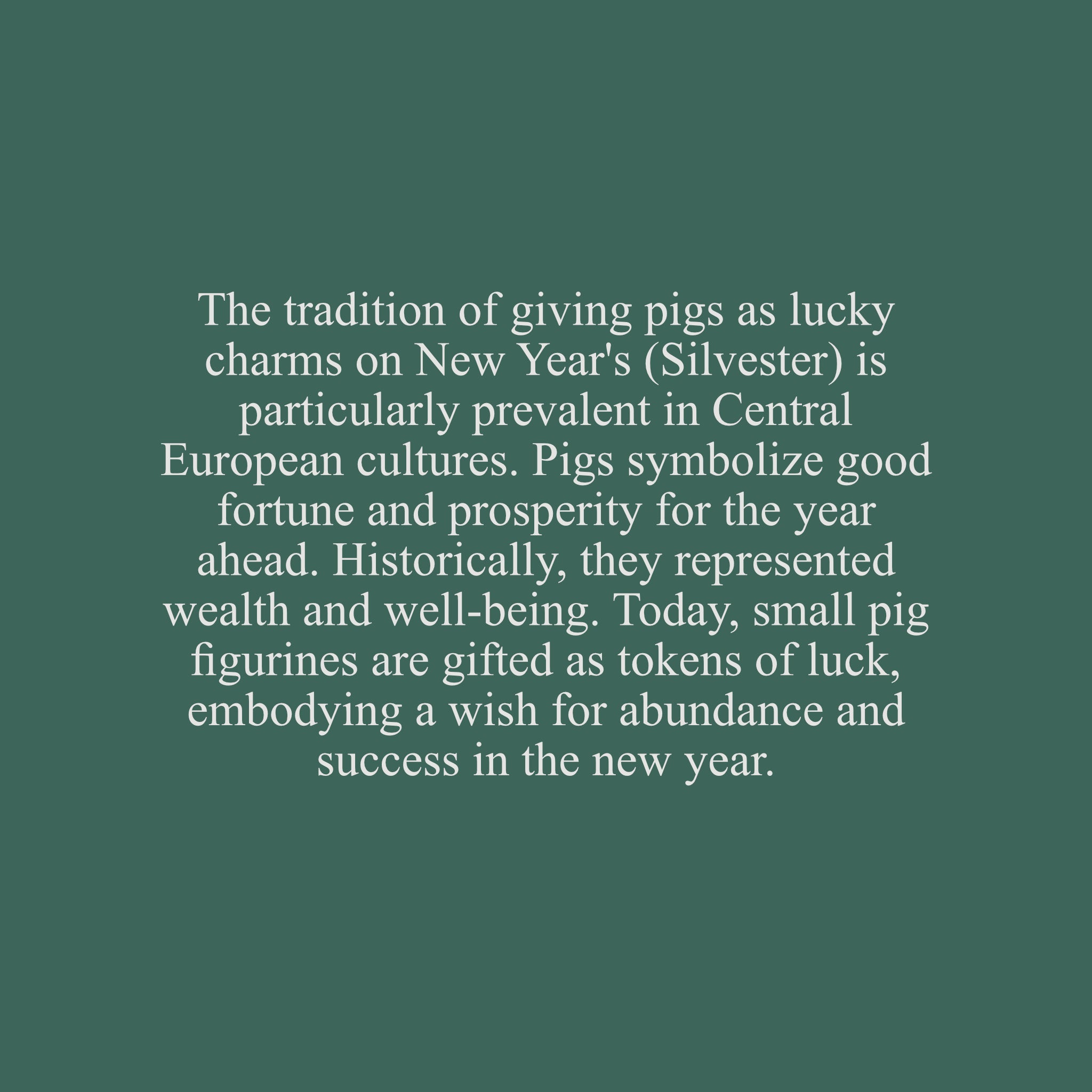 new years tradition lucky charm text on green background