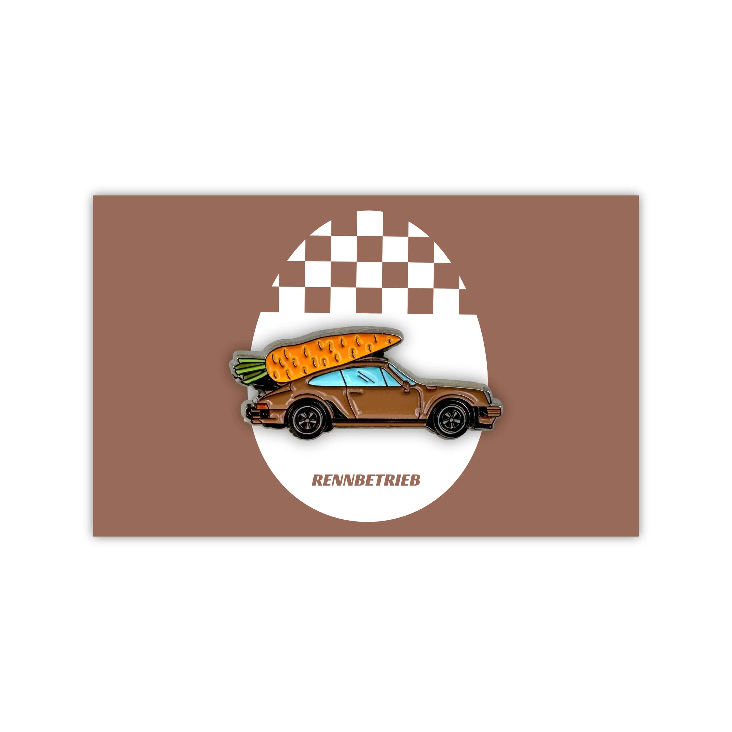 porsche 930 3.3 turbo in brown enamel pin rennbetrieb