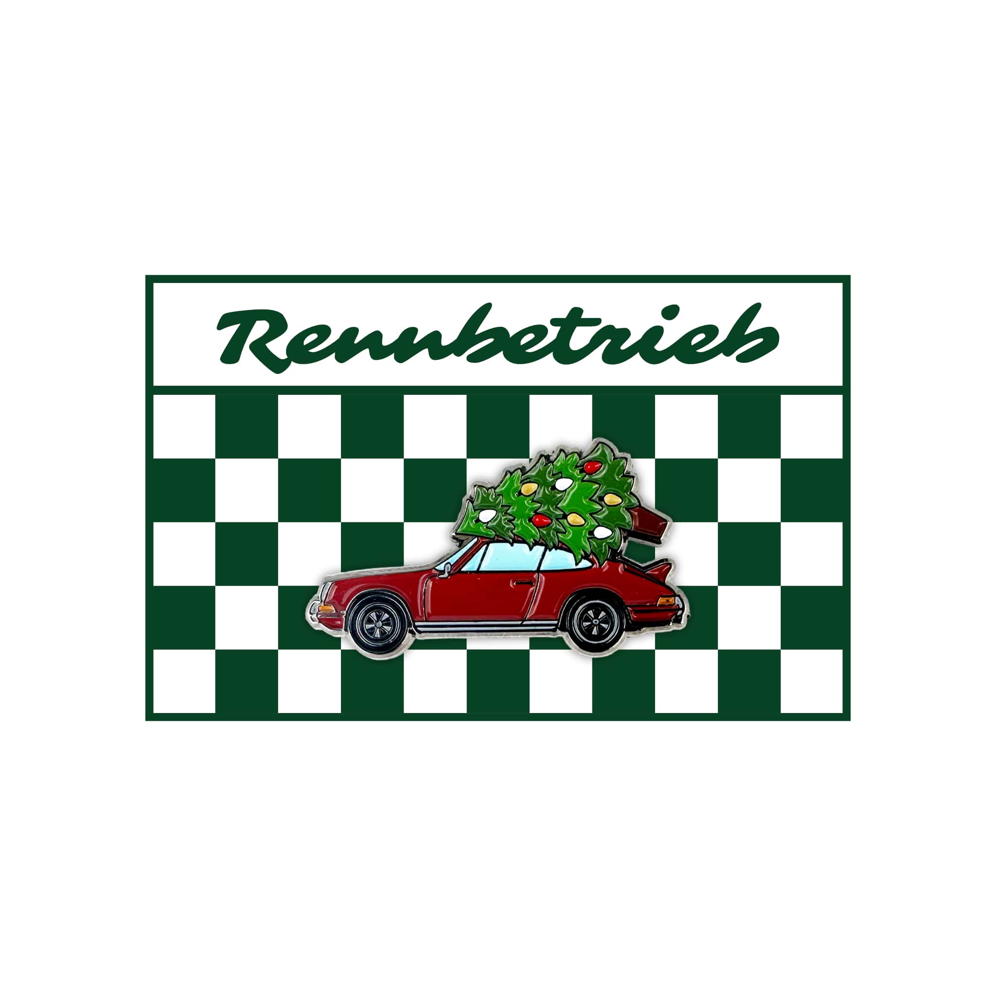 rennbetrieb porsche 911 christmas pin